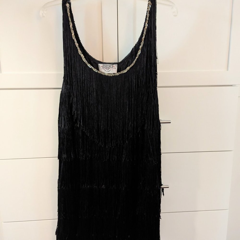 Flapper Dress - 20s Gatsby with All-Over Fringe Mini Dress